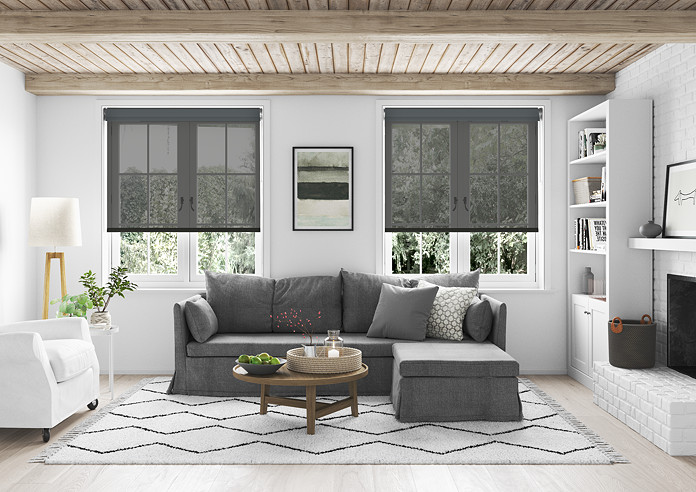 Rimini (Blackout), Storm Cloud & Optima Black - Double Roller Blind - Image 6
